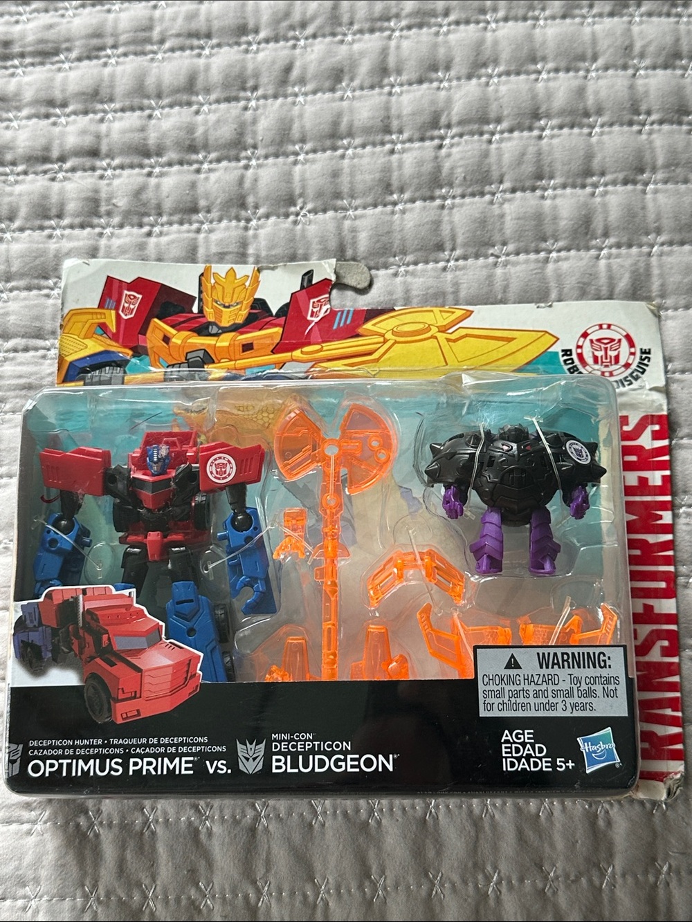 Transformers Optimus Prime vs. Bludgeon Action Figure Set - Red, Blue, Purple